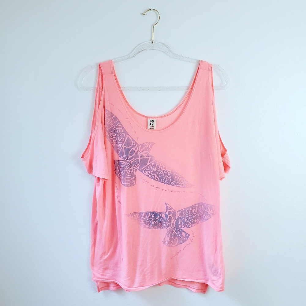 Roxy Cold Shoulder Flying Bird Top Size XL
